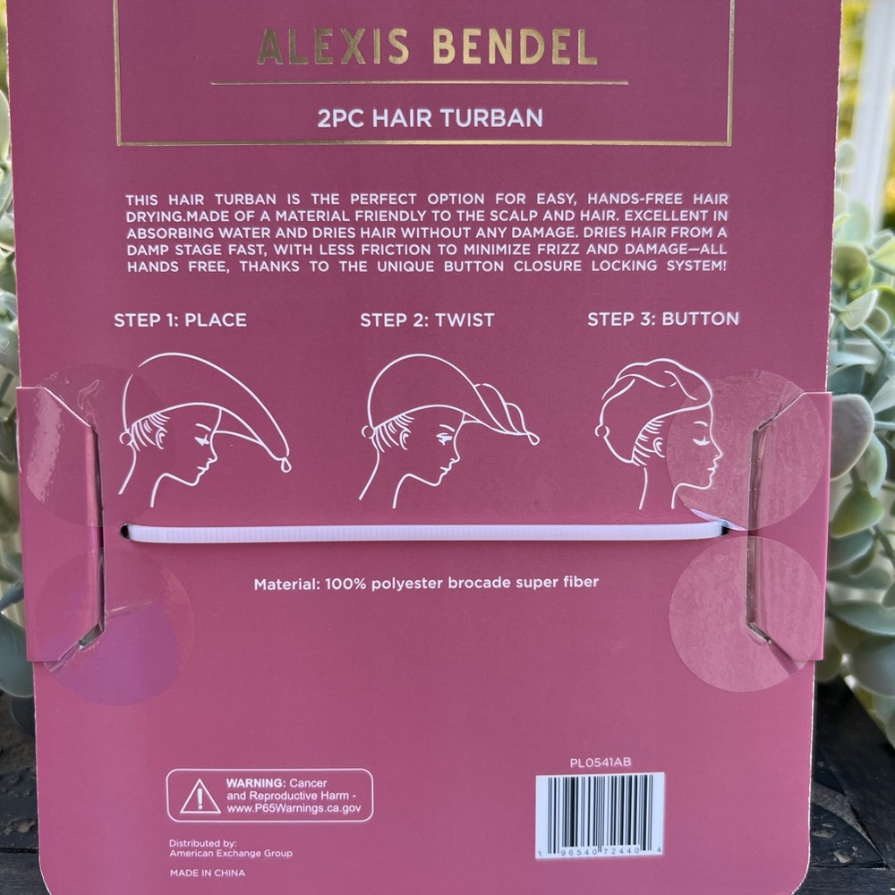 Alexis Bendel Pack Of 2 Pink Hair Turbans - Picture 2 of 2